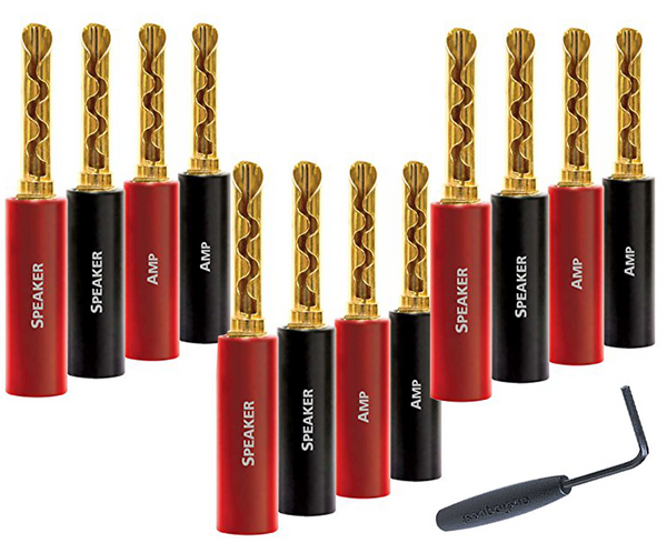 AudioQuest SureGrip 100 Gold Banana Speaker Connectors (Set of 12)