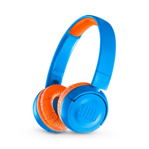 JBL JR 300BT Kids On Ear Bluetooth Headphones (Blue/Orange)