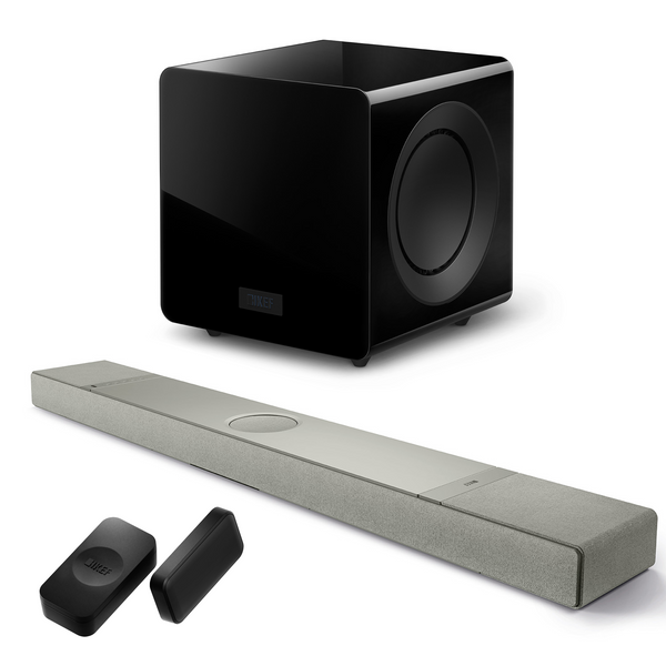 KEF XIO 5.1.2 Soundbar Bundle with KC92 Subwoofer & KW2 BT Receiver