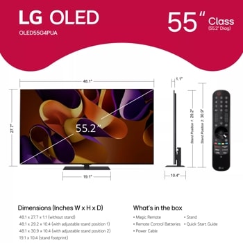 LG 55 Inch Class OLED evo G4 Series TV with webOS 24