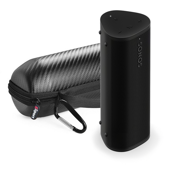Sonos Roam 2 Portable Smart Speaker with gSport Carbon Fiber Travel Ca