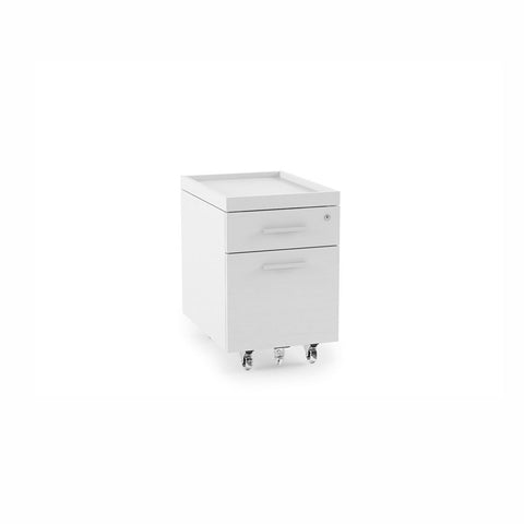 BDI Centro 6407 Mobile Storage & File Pedestal (White)