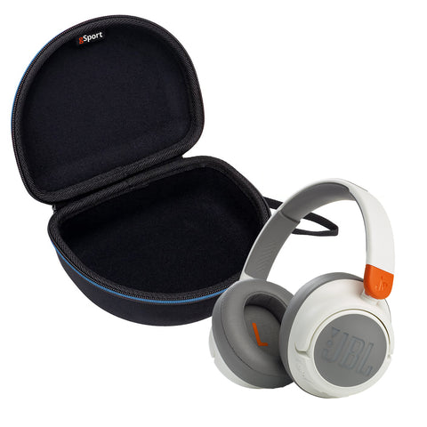 JBL JR 460NC Wireless Over Ear Kids Headphones with gSport Travel Case (White)