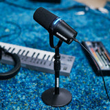 Shure MV7+ Hybrid Output USB-C & XLR Podcast Microphone & Desktop Stand (Black)