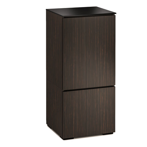Salamander Designs Chameleon Collection Manhattan 617 AV Cabinet (Maro Ebony Doors and Sides, Black Glass Top)