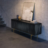BDI Tanami 7109 4-Door Storage Credenza (Satin Black with Brass Base)