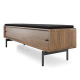 BDI LINQ Bench 9102 with Leather Cushion (Natural Walnut with Pepper Leather)