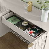 BDI Mesa 7639 4-Door Credenza (Stone with Brass Base)