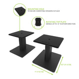 Kanto SP6HD 6" Universal Desktop Speaker Stands with Rotating Top Plates and Cable Management - Pair (Black)