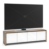 Salamander Designs Chameleon Collection Barcelona 247 Quad AV Cabinet (Natural Walnut with Gloss White Doors)