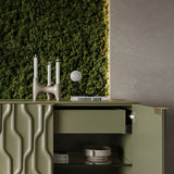 BDI Mesa 7639 4-Door Credenza (Moss with Brass Base)