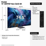Samsung QN990F 75 Inch 8K Neo QLED Mini LED TV with AudioQuest SKY 3m HDMI Cable