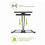 Kanto PDX650SG Stainless Steel Full-Motion Dual Stud Outdoor TV Mount for 37" - 75" TVs