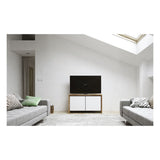 Salamander Designs Chameleon Collection Barcelona 221 Twin AV Cabinet (Natural Walnut with Gloss White Doors)