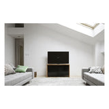 Salamander Designs Chameleon Collection Barcelona 221 Twin AV Cabinet (Natural Walnut with Black Glass Doors)