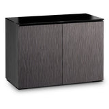 Salamander Designs Chameleon Collection Seattle 323 Twin AV Cabinet (Gray Oak with Black Glass)