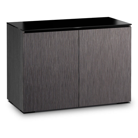 Salamander Designs Chameleon Collection Seattle 323 Twin AV Cabinet (Gray Oak with Black Glass)