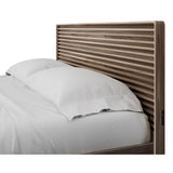 BDI Cross-LINQ 9129 King Size Bed with Slatted Headboard and Integrated Charging Stations (Natural Walnut)
