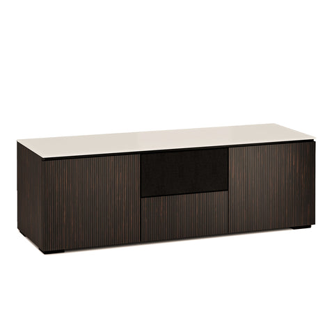 Salamander Designs Chameleon Collection Manhattan 236 Triple Speaker Integrated AV Cabinet (Maro Ebony Doors and Sides, Matte Taupe Glass Top)