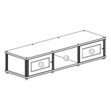 Salamander Designs Synergy 131 Triple AV Cabinet (Black Oak with Black Glass Doors & Black Posts)