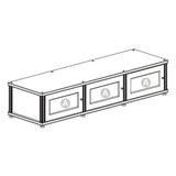 Salamander Designs Synergy 134 Triple AV Cabinet (Black Oak with Black Glass Drop Down Doors with Black Posts)