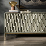 BDI Mesa 7639 4-Door Credenza (Moss with Brass Base)