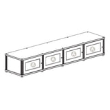 Salamander Designs Synergy 141 Quad AV Cabinet (Black Oak with Black Glass Doors & Black Posts)