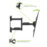 Kanto LX600SW Full-Motion Metal Stud Mount with SNAPTOGGLE&reg; Heavy-Duty Toggle Bolts for 34" - 65" TVs