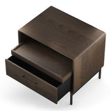 BDI LINQ 9182 28&rdquo; Nightstand with Sliding Shelves and Integrated Power Station (Toasted Oak)