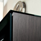 Salamander Chameleon Oslo 221 Twin AV Cabinet (Black Oak with Smoked Glass Doors & Black Glass Top)