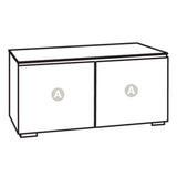 Salamander Chameleon Oslo 221 Twin AV Cabinet (Black Oak with Smoked Glass Doors & Black Glass Top)