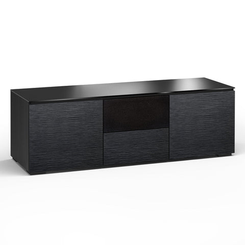 Salamander Designs Chameleon Collection Chicago 236 Triple Speaker Integrated Cabinet (Textured Black Oak with Black Glass Top)