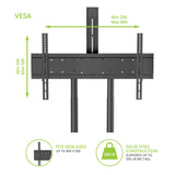 Kanto MTM86PL Height-Adjustable Rolling TV Stand for 55" - 86" TVs with Device Tray and Webcam Shelf