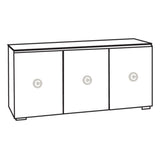 Salamander Designs Chameleon Collection Berlin 337 Triple AV Cabinet (Textured Wenge with Black Glass Top)