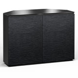 Salamander Chameleon Chicago 323 Twin-Width AV Corner Cabinet (Black Oak with Black Glass Top)