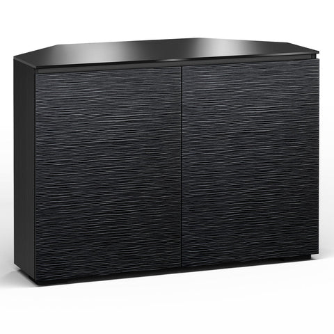 Salamander Chameleon Chicago 323 Twin-Width AV Corner Cabinet (Black Oak with Black Glass Top)