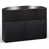Salamander Chameleon Chicago 329 Twin-Width Corner AV Cabinet (Black Oak with Black Glass Top)