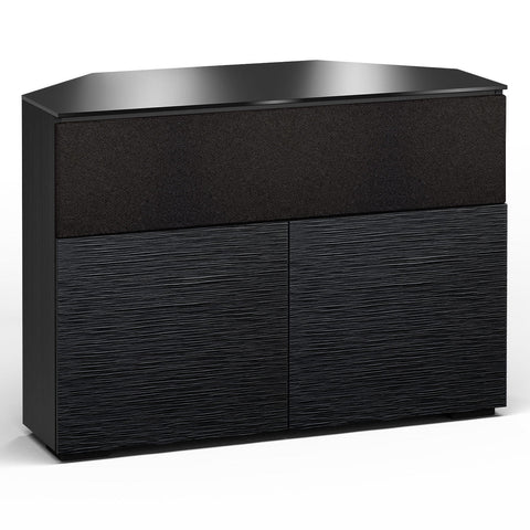 Salamander Chameleon Chicago 329 Twin-Width Corner AV Cabinet (Black Oak with Black Glass Top)