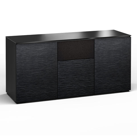 Salamander Designs Chameleon Collection Chicago 336 Triple Speaker Integrated Cabinet (Textured Black Oak with Black Glass Top)