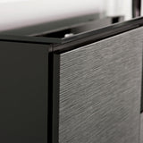 Salamander Designs Chameleon Collection Chicago 336 Triple Speaker Integrated Cabinet (Textured Black Oak with Black Glass Top)