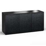 Salamander Designs Chameleon Collection Chicago 337 Triple AV Cabinet (Textured Black Oak with Black Glass Top)