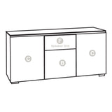 Salamander Designs Chameleon Collection Chicago 337 Triple AV Cabinet (Textured Black Oak with Black Glass Top)