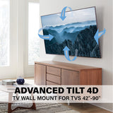 Sanus VLT7-B2 Large Advanced Tilt 4D TV Wall Mount for 42" - 90" TVs