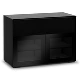 Salamander Chameleon Oslo 329 Twin Cabinet (Black Oak with Smoked Glass & Black Glass Top)