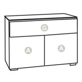 Salamander Chameleon Oslo 329 Twin Cabinet (Black Oak with Smoked Glass & Black Glass Top)