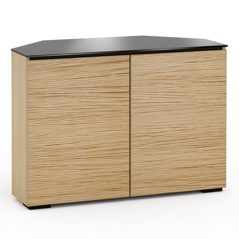 Salamander Chameleon Denver 323 Twin Corner AV Cabinet (Natural Oak with Black Glass Top)