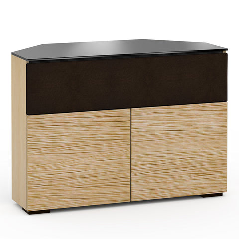 Salamander Chameleon Denver 329 Twin Corner Cabinet (Natural Oak with Black Glass Top)