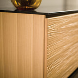 Salamander Chameleon Denver 329 Twin Corner Cabinet (Natural Oak with Black Glass Top)