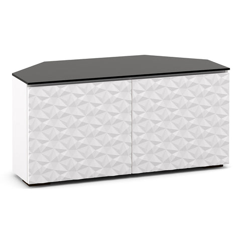 Salamander Chameleon Milan 221 Twin Corner AV Cabinet (Geometric White with Black Glass Top)