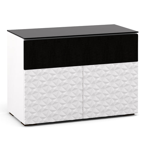 Salamander Chameleon Milan 329 Twin Cabinet (Geometric White with Black Glass Top)